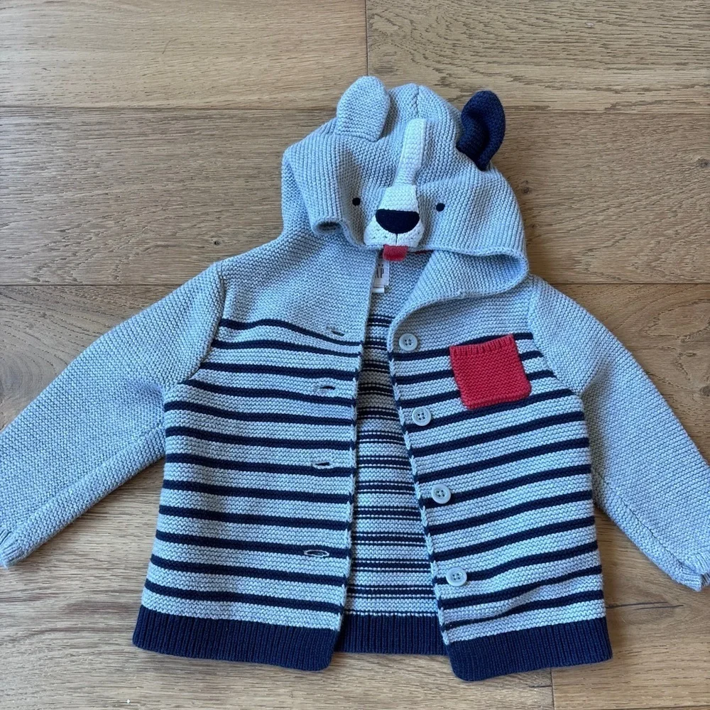 Baby Gap puppy knit cardigan 18-24mo